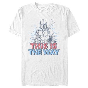 Men's Star Wars The Mandalorian Patriotic Mando and Grogu This is the Way T-Shirt - 1 of 4