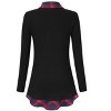 Clearlove Women's Casual Contrast Collar Shirt Long Sleeve Slim Fit Tunics Top - 2 of 3