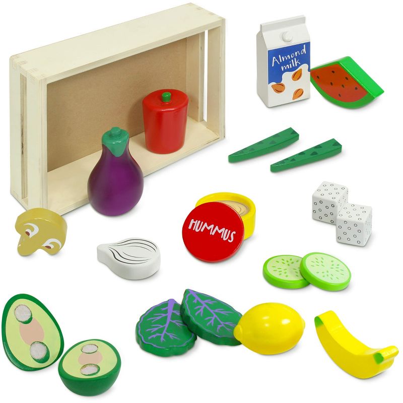 Kidzlane Wooden Vegan Toys with Wooden Crate - 20 Pieces, 1 of 6