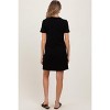 Pinkblush Black Ribbed Knit Basic Short Sleeve Maternity T-Shirt Dress - 3 of 3
