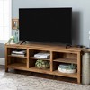 Transitional 6 Cubby Wood Open Storage Wood TV Stand for TVs up to 80"- Saracina Home - 3 of 4