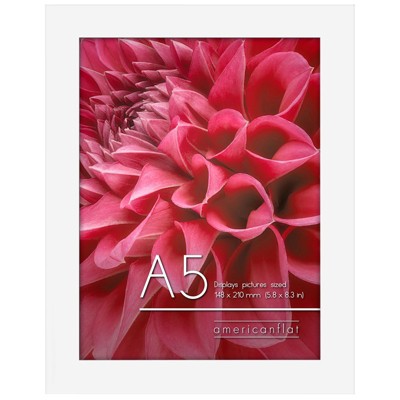 Americanflat A5 Picture Frame with Shatter-Resistant Glass - 5.8x8.3 Frame with Engineered Wood - Signature Collection - White