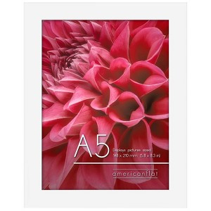 Americanflat A5 Picture Frame with Shatter-Resistant Glass - 5.8x8.3 Frame with Engineered Wood - Signature Collection - White - 1 of 4