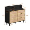 43.31" 6-Drawers Rattan Dresser, Storage Cabinet with LED Lights and Power Outle 4M - ModernLuxe - image 3 of 4