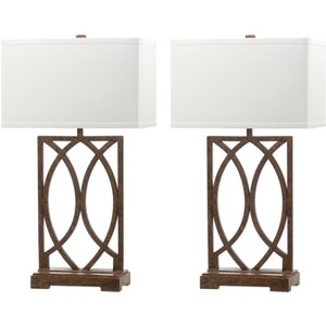 Jago Table Lamp (Set of 2) - 29.5 Inch Height - LIT4274 - Antique Brown - Safavieh - 1 of 4