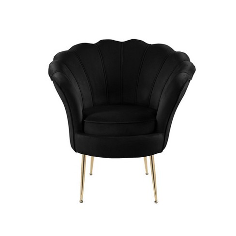 Black velvet barrel discount chair