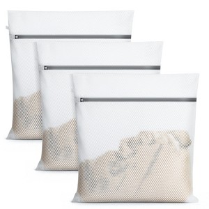 Garnen 3 Pack Zipper Mesh Laundry Bags Delicates, Travel Laundry Bags Mesh Wash Bags, Mesh Bag Lingerie Bag for Washing Delicates, Zipper Mesh Bags - 1 of 4