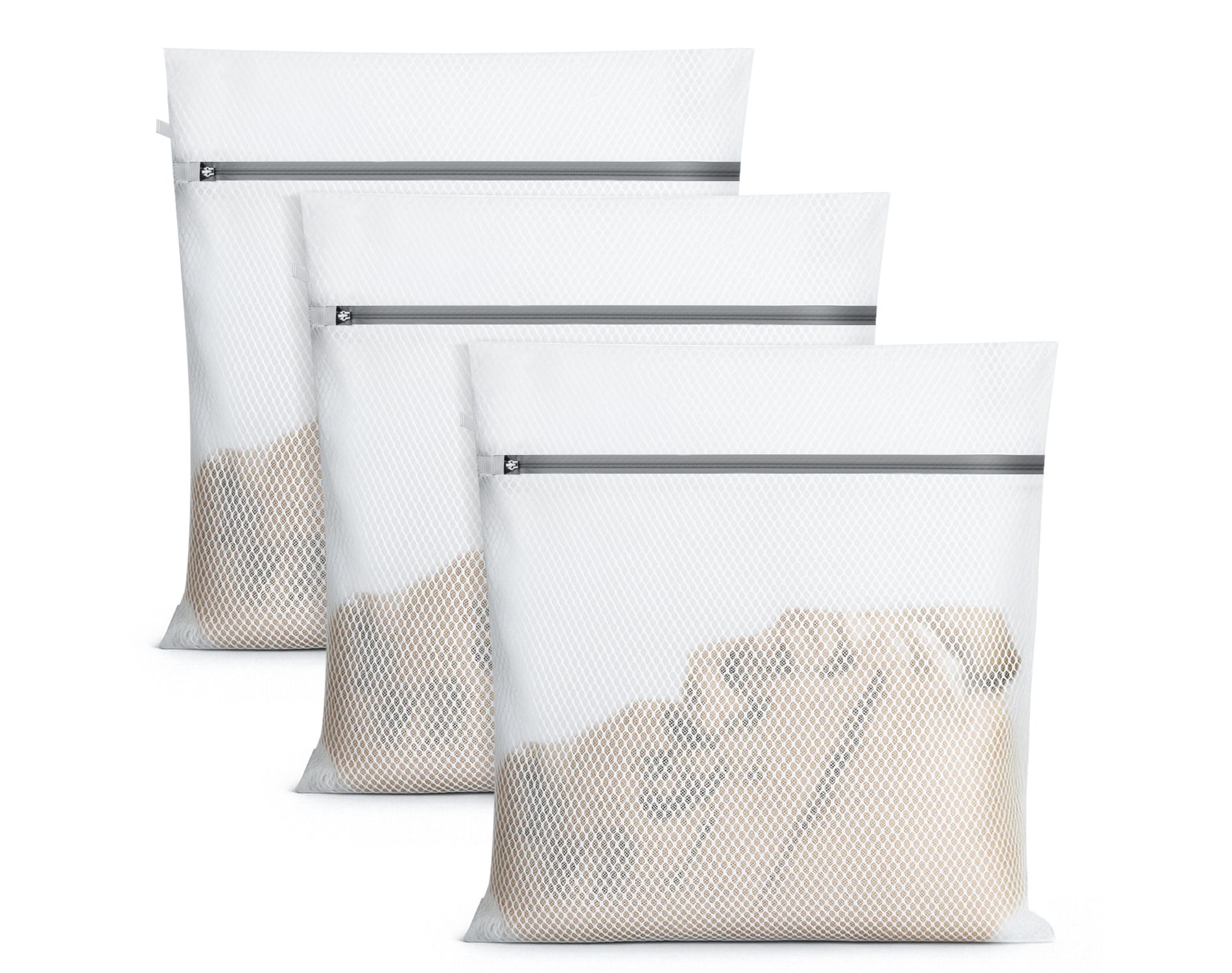 Garnen 3 Pack Zipper Mesh Laundry Bags Delicates, Travel Laundry Bags Mesh Wash Bags, Mesh Bag Lingerie Bag for Washing Delicates, Zipper Mesh Bags