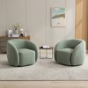 SEYNAR Modern Glam Teddy Fabric Upholstered 360 Degree Swivel Accent Armchair Set of 2 - 2 of 4