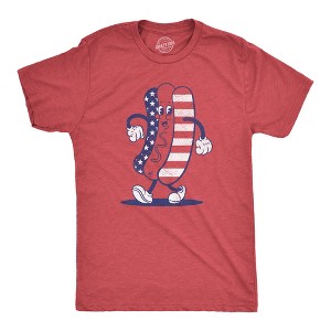 Mens Fourth Of July Hotdog T Shirt Funny Patriotic Cookout Grilling Tee For Guys - Crazy Dog Men's T Shirt - 1 of 4