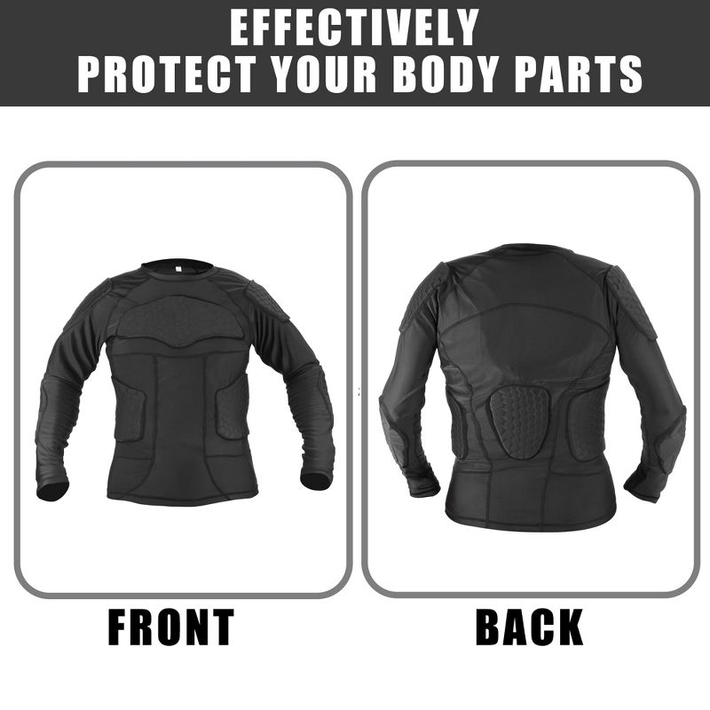 Unique Bargains Full Body Armor Jacket Thorax Back Backbone Bike Motorcycle Riding Protective Black Size 2XL, 4 of 7