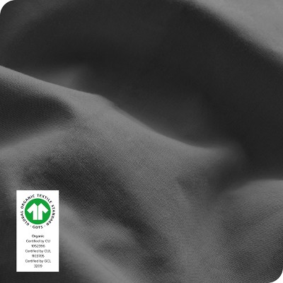 Gray Organic Cotton Percale Twin Sheet Set