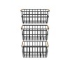 Oceanstar Metal Wire Organizer Bin Basket with Handles, Set of 3, Black - 2 of 4