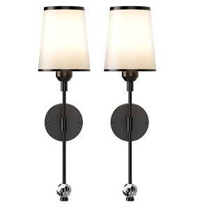 PAIHOME Elegant Wall Sconce Set with Crystal Accent, Bedroom Living Room Hallway Feature Wall Lighting Fixtures - 1 of 4