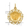 Black Bow Jewelry 14k Yellow Gold Hollow Spanish Angel Guardian Pendant, 19mm (3/4 Inch) - 4 of 4