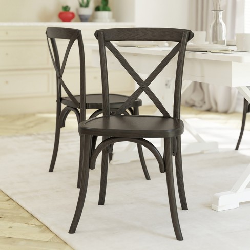 Emma And Oliver Stackable Wood Cross Back Dining Chair : Target