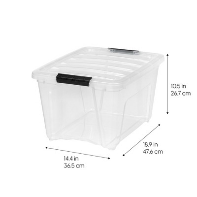 32 Qt Clear Stackable Plastic Storage Bins with Lids - 4 Pack