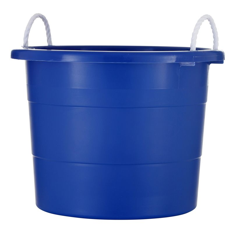 United Solutions 19 Gallon Large Durable Plastic Utility Tub with Strong Rope Handles for Indoor or Outdoor Home Organization, Blue, 6 Pack, 2 of 7