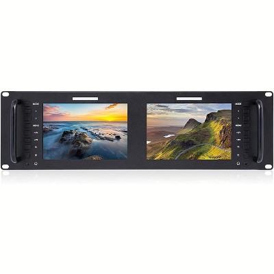 D71 Plus -H Dual 7" 3RU IPS 1920x1200 Broadcast LCD Rack Mount Monitor with HDMI, AV Input and Output