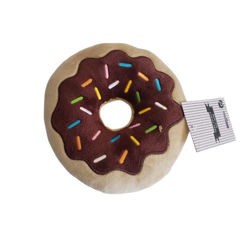American Pet Supplies 5.5-Inch Chocolate Donut Plush Dog Toy, 1 of 4