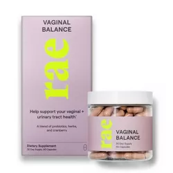 Rae Vaginal Balance Dietary Supplement Capsules with Cranberries and Probiotics - 60ct