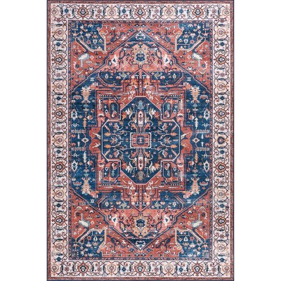 Nuloom Vita Spill Proof Treated Vintage Medallion Pet Friendly Premium Machine Washable Area Rug