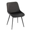 LumiSource Set of 2 Outlaw Two Tone Fabric Accent Chairs Black Metal/Black PU/Gray - 2 of 4
