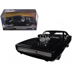 Dom's 1970 Dodge Charger R/T Black "Fast & Furious 7" (2015) Movie 1/24 Diecast Model Car by Jada - 1 of 3