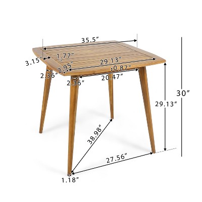 Solomon 5-Piece Teak Acacia Wood Outdoor Dining Set