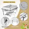 GustoWave 24'' Chafing Dishes for Buffet 2 or 4 Packs, 8 QT Stainless Steel Chafer, Rectangle Servers and Warmers Set - 4 of 4