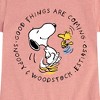 Girls' - Peanuts - Good Things Are Coming Circle Fitted Short Sleeve Graphic T-Shirt - 2 of 4