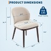 Upholstered Dining Chairs Set of 2, Wooden Dining Room Kitchen Chairs with Wood Frame and Ergonomic Backrest, Modern Dinner Chairs - 3 of 4