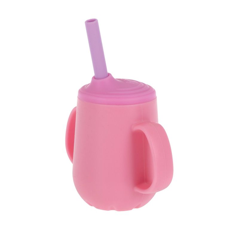 Nuby 4oz 2 Handle Silicone Cup with Straw and Spout - Girl, 5 of 8