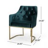 26'' Velvet Modern Glam Club Chair with Curved Design, Button-Tufted Diamond Stitch, Gold Accents and Iron Frame - 4 of 4