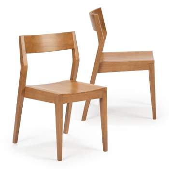 Plank+Beam Modern Dining Chair Set of 2, Wooden Chairsf or Kitchen, Office, Living Room