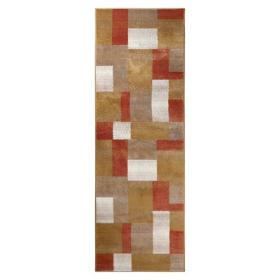 Modern Geometric Color Block Indoor Area Rug or Runner by Blue Nile Mills