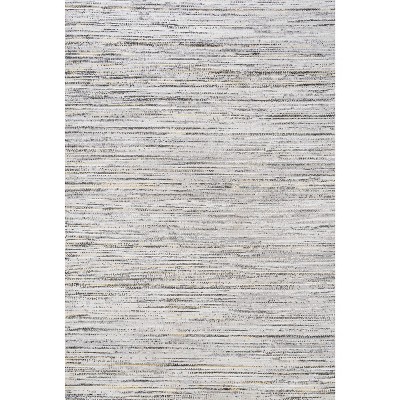 Reversible Gray Stripe Synthetic 8' x 10' Easy-Care Area Rug