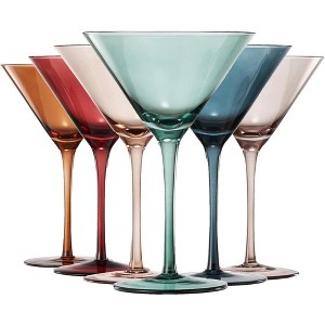 The Wine Savant Large Italian Muted Colored Crystal Wine Glasses, Perfect for All Celebrations, Unique Style & Home Decor - 6 pk - 1 of 4
