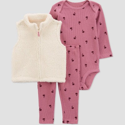 Carter's Just One You® Baby Girls' Floral Vest Top & Bottom Set - Purple/White