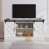 Vynxaria Farmhouse TV Stand with Storage, 58" Entertainment Center, Wooden Media Console with Sliding Barn Door - 2 of 4