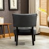 Gray Blended Leather Tufted Accent Chair with Oversized Seating - 2 of 4