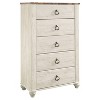 Signature Design by Ashley Willowton Chest of Drawers Cream : 5-Drawer Wood Dresser for Bedroom, Meets ASTM Standards - 2 of 4