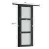 SMARTSTANDARD 78.58 in. Height Tempered 3-Lite Frosted Glass Black Wardrobe Sliding Closet Door with Hardware Kit - 3 of 4