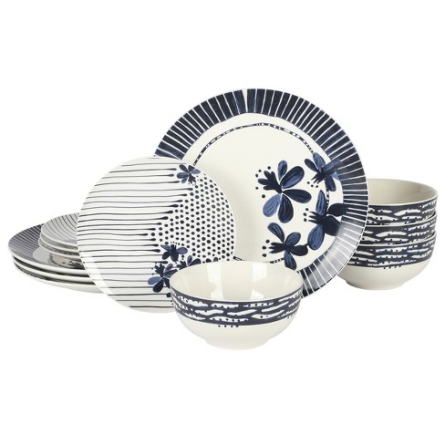 Gibson Home Eliza 12 Piece Ceramic Dinnerware Set : Target