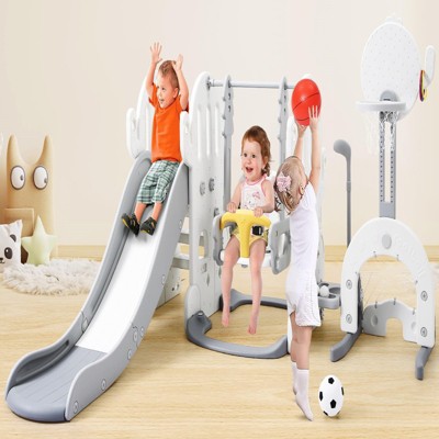 7 In 1Toddler Slide and Swing Set, Indoor and Outdoor Kid Slide for Toddlers Age 1-3, Large Playground With Slide