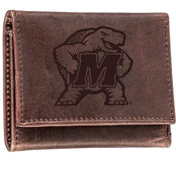 University of Louisville Cardinals Logo Embossed Brown Leather Trifold  Wallet