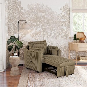 CLIHOME Convertible Lounge Chair with USB and 2 Pillows Single Sofa Bed Pullout Sleeper Sofa Couches - 1 of 4