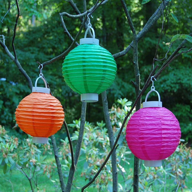 3ct Green Battery Operated Paper Lantern, 3 of 4