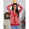 Clearlove Womens Christmas Cardigan V Neck Button Down Long Sleeve Open Front Cardigan Sweaters Knitwear Snowflake Elk Pattern - 4 of 4