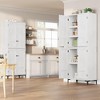 71 Inch Tall Cabinet with 5 Adjustable Shelves and 4 Doors - 3 of 4